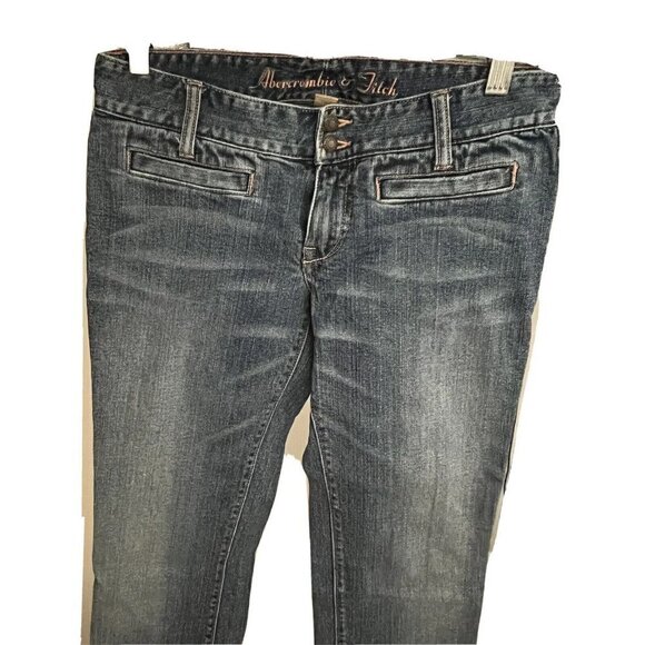 Abercrombie & Fitch Vintage Distressed Denim Bootcut Jeans 2 Stretch Pockets - Picture 4 of 7